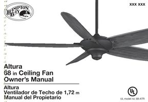 Hampton Bay 68ATR Altura 68in Ceiling Fan Operating Manual